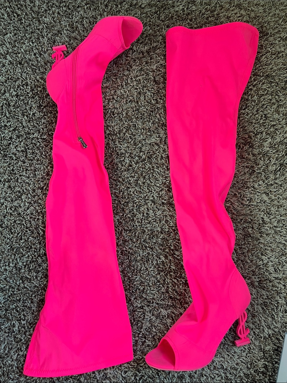 Cape Robin Hot Pink Over-the-Knee Peep-Toe Boots